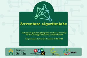 infografica che riporta il periodo di attività per il laboratorio "Avventure algoritmiche"